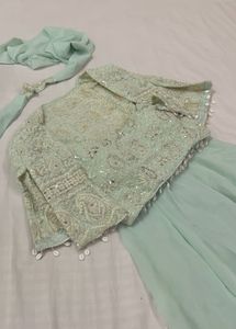 4-piece Plazzo crop top set