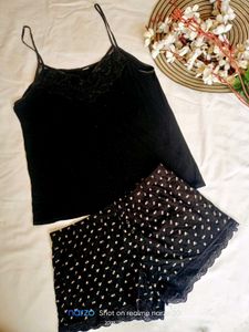 Cute Black Polka Dot Pajama Set