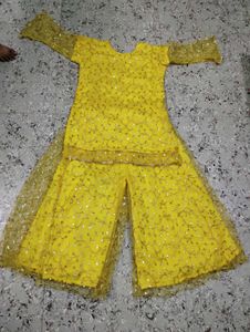 Sparkling Yellow Sharara Set