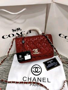 CHANEL*  *PATENT QUILTED FLAP BAG*  WITHOUT BOX