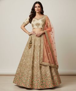 Trendy Bridal Lehenga With Zari & Embroidery
