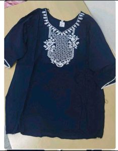 Timeless Embroidered Navy Kurta