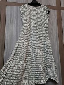 Sleeveless Cotton Anarkali Kurti