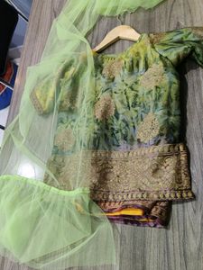 Girls Short Kurta And Palazzo Set With Frill Duptt