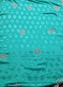 Sea Green Embellished Saree