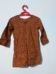 Brown Printed Kurta