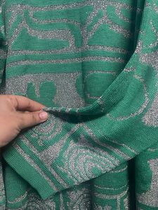 Green &amp; Silver Knit Sweater top