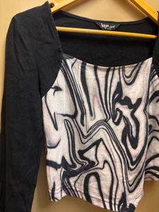 Stylish Y2K Print Crop Top