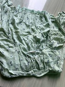 Light Green Floral Print Mini Dress