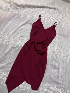 Chic Wine Red Wrap Dress