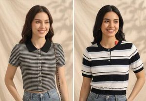 Cropped Knit Tops - Set of 2