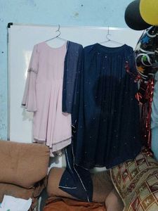 Elegant Pink &amp; Navy Kurta Set
