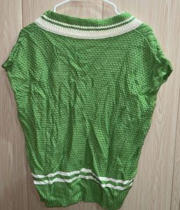 Green Knit Sleeveless Top