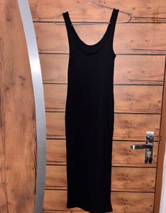 Sleek Black Midi Dress