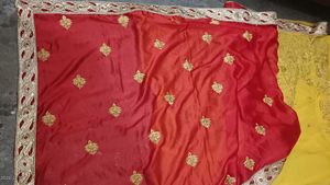 Red Embroidered Saree