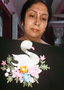 Elegant Black Kurta with Swan Embroidery