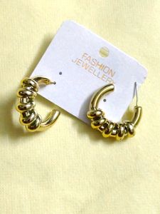 Gold Twisted Hoop Earrings