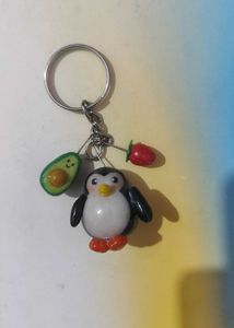 Cute Penguin Avocado Keychain