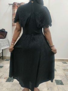 Elegant Black Cape Dress