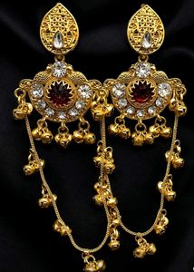 Royal Red Stone kashmiri Earrings 💛