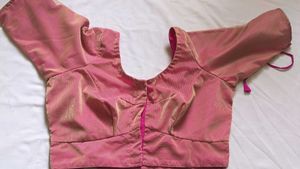 Pink Silk and net Blouse + navy blue blous