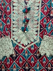 Vibrant Cotton Kurta Set with Dupatta