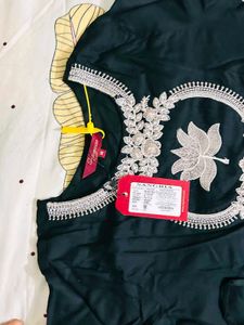 fix price Elegant Black Kurta Set  Floral Embr