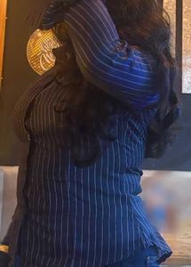 Striped Navy blue shirt for women