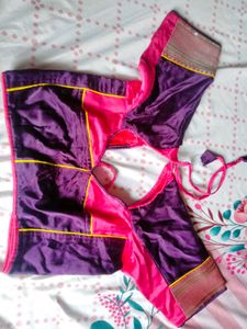 Purple and Pink Silk Blouse