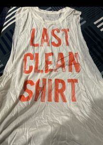 Reebok Gym wear White "Last Clean Shirt" Graphic T