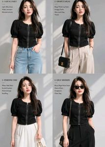 Chic Black Zipper Top 🔴FREE DELIVERY 🔴
