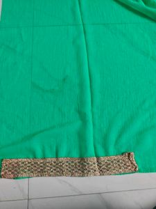 Elegant Green Embroidered Saree