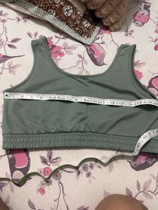 Cute Green Crop Top, Bust-34