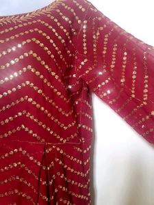 Discount Sale - Elegant Maroon Sequin Embellished