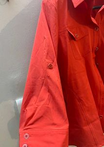 Chic Red Button-Up Shirt
