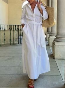 Chic White Button-Down Maxi Dress