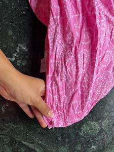 Bright Pink Bandhani Print Kurta