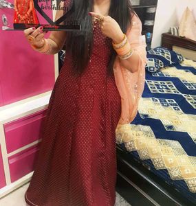 anarkali kurta set with cancan