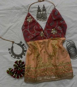Embroidered Halter Neck top