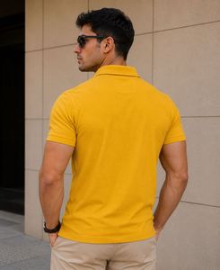Woodland Men's Yellow Polo T-Shirt