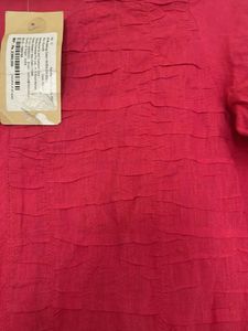 Vibrant Red Textured Kurta