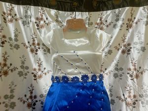 White & Blue Party Dress