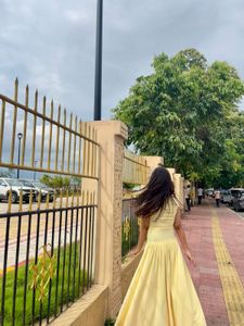 Butter yellow flare dress