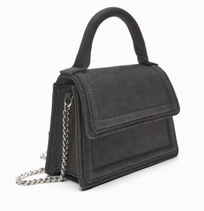 ZARA denim Chic Black Mini Handbag with Chain