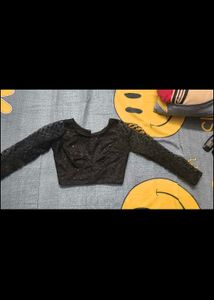 Elegant Black Net Saree Blouse