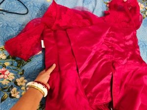 Classy Elegant Red Lace Gown❤️