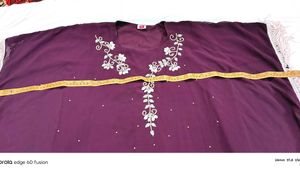 Elegant Purple Embellished Kaftan Gown