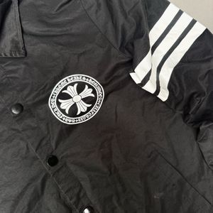 Black Jacket with White Stripes