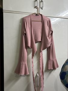 Pink Tie-Front Top