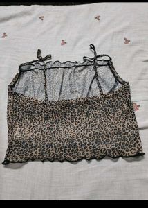 Leopard Print Smocked Camisole Top